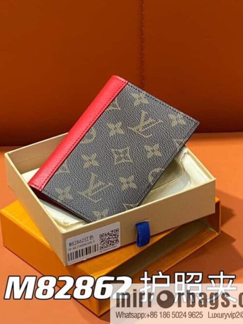 [Premium‑quality] M82862 monogram red, passport holder wallet series, passport protective cover