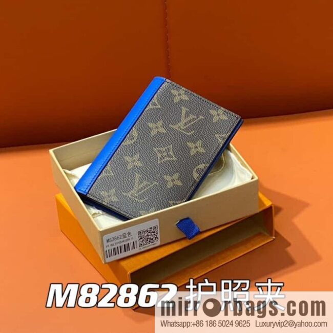 [Premium‑quality] M82862 monogram blue, passport holder wallet series, passport protective cover