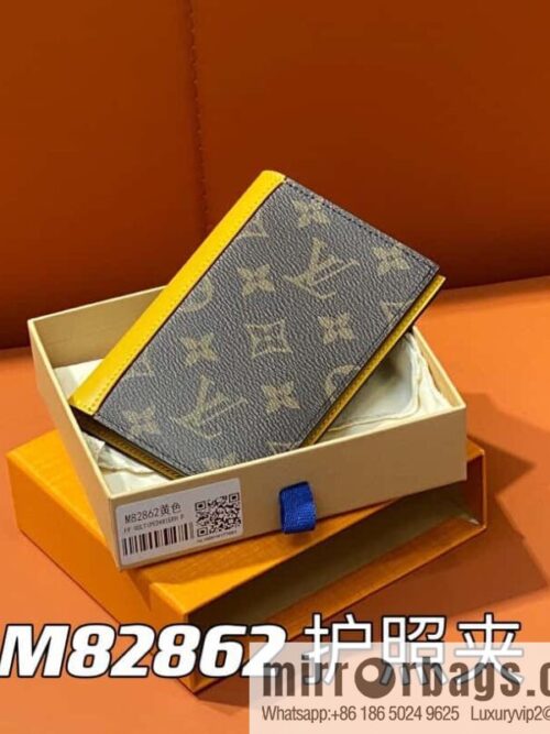 [Premium‑quality] M82862 monogram yellow, passport holder wallet series, passport protective cover
