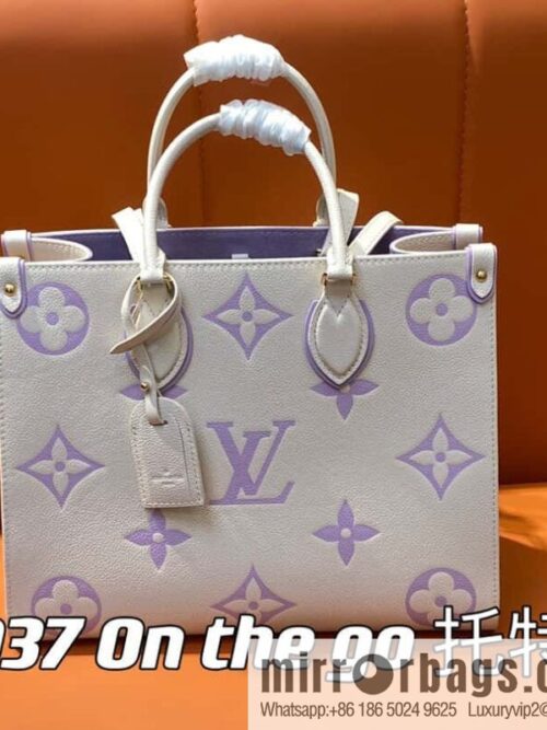 [Boutique‑grade] M23937 taro milk tea purple M45595 full leather square bag series On the go tote bag
