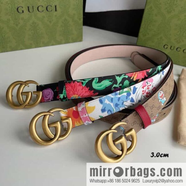 GUCCI Gucci, a collection of flowers and floral prints by artist Ken Scott, double G belt buckle 3.0cm belt
