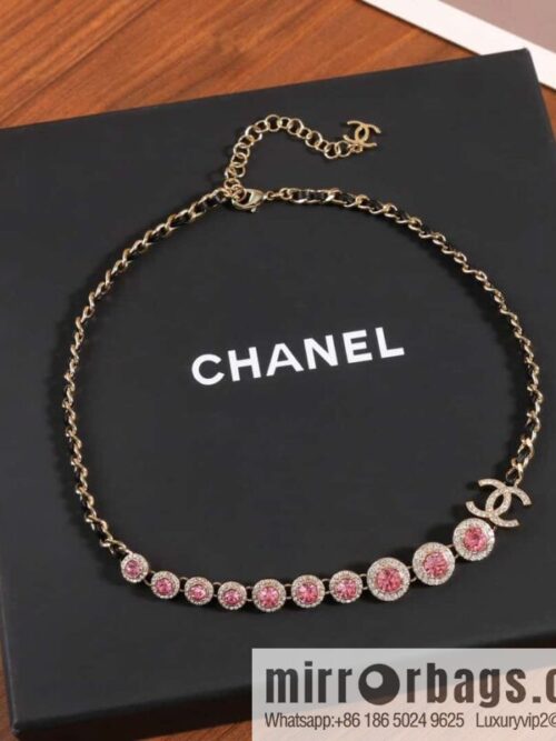 IMG_2700-800x800hqapz5atzxa148543_20250705071050.jpg ☀️New ☑️ Chanel Double C Black Leather Rope Pink Diamond Necklace ☀️