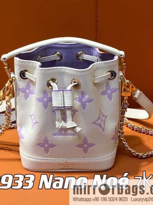 [Boutique‑grade] M82933 taro milk tea purple, full leather mini Nano Noé bucket bag M81626 M46291 Nano Noé handbag