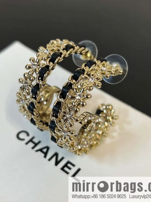 IMG_2745-800x800nyddwcepomv148488_20250705070855.jpg ☀️New ☑️ Chanel semi-round double c black leather rope flower stud earrings ☀️