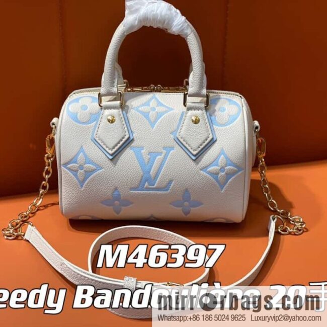 [Premium‑quality] M46397 blueberry milk, full leather speedy pillow bag series Speedy Bandoulière 20 handbag