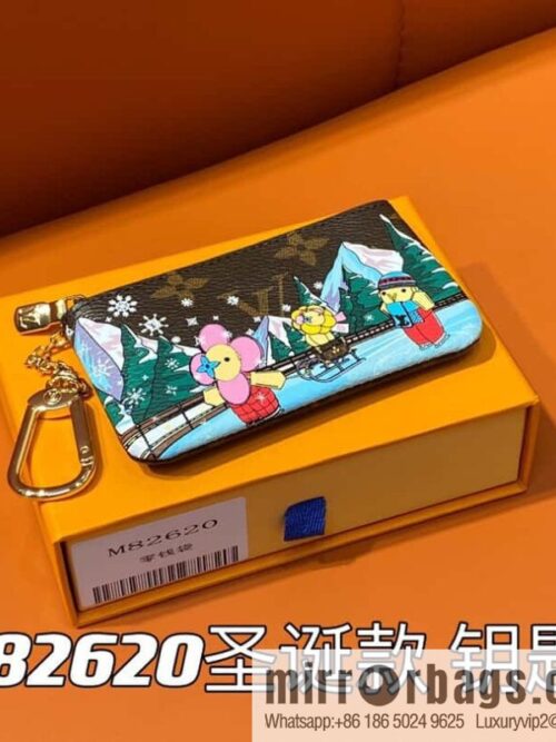 [Boutique‑grade] M82620 Christmas model, key bag wallet series, key bag 2023 Christmas M62650 82620 silk screen