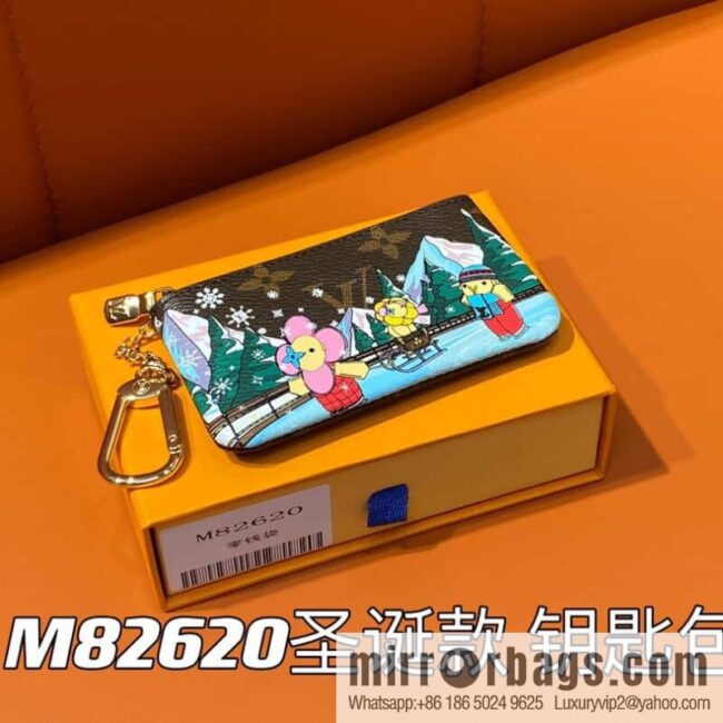 [Boutique‑grade] M82620 Christmas model, key bag wallet series, key bag 2023 Christmas M62650 82620 silk screen