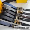 FENDI Fendi FF logo exquisite craftsmanship metal buckle first layer cowhide belt 3.5cm