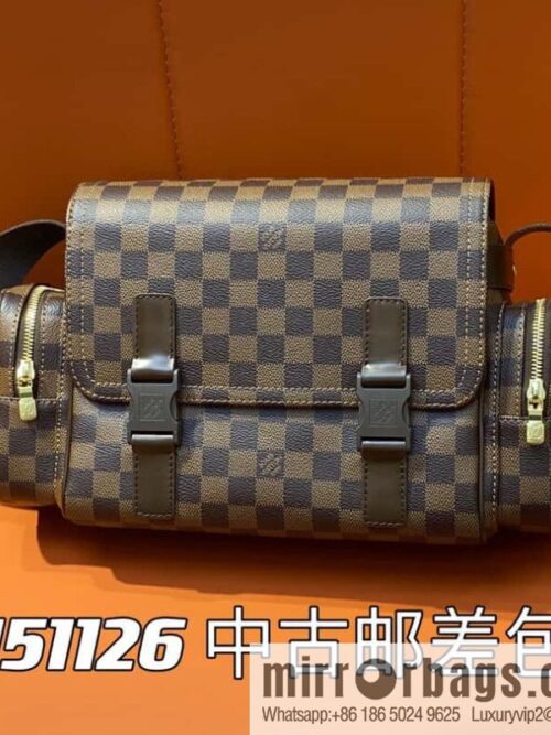 [Boutique‑grade] N51126 coffee grid, medieval men\'s bag messenger bag series, medieval camera bag