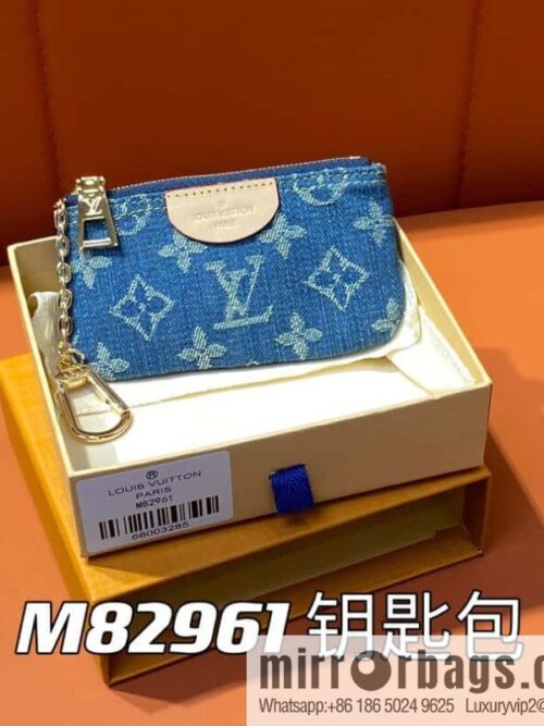 [Premium‑quality] M82961 blue denim, key bag wallet series zipper zero wallet
