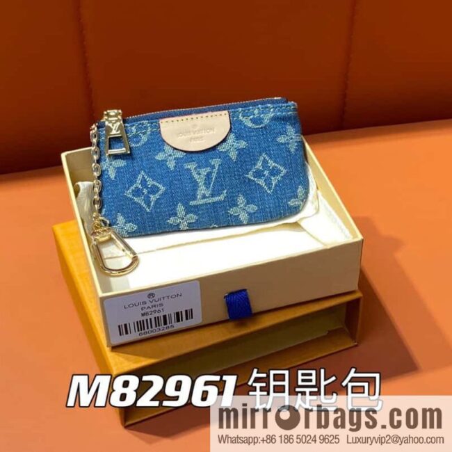 [Premium‑quality] M82961 blue denim, key bag wallet series zipper zero wallet