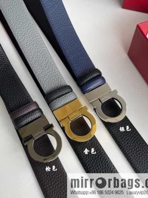IMG_2936-3-800x8002tesivjcjm1101916_20250702045634.jpg Salvatore Ferragamo Men\'s 3.5cm Exquisite Semicircular Horseshoe Metal Buckle Top Cowhide Double Sided Belt