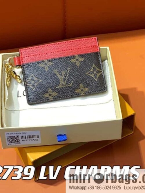 [Boutique‑grade] M82739 monogram red card holder wallet series LV CHARMS card holder