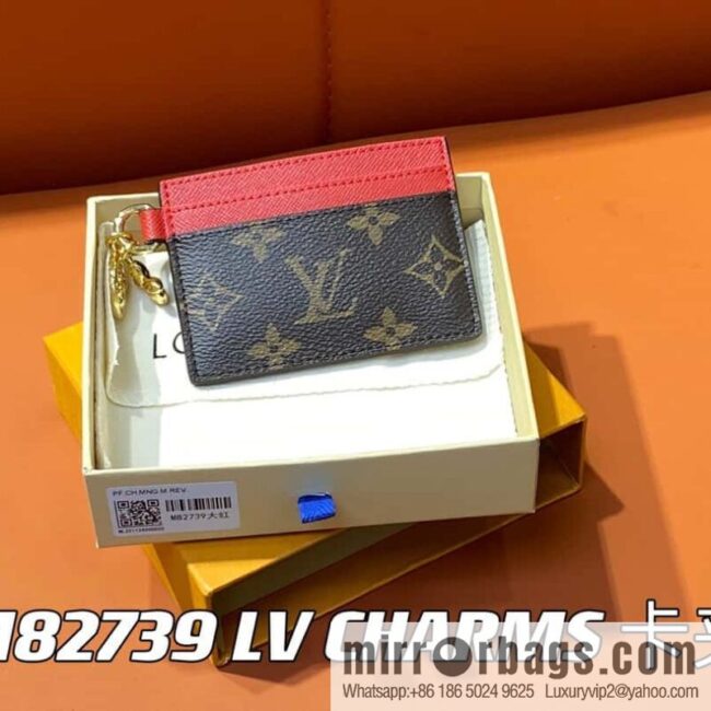 [Boutique‑grade] M82739 monogram red card holder wallet series LV CHARMS card holder