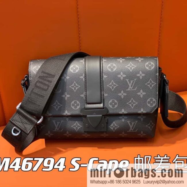 [Boutique‑grade] M46794 black flower, men\'s bag messenger bag series S-Cape messenger bag