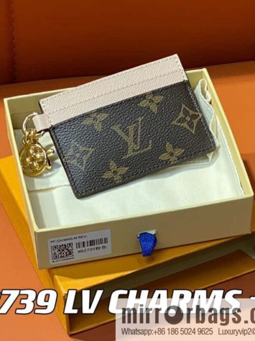 [Boutique‑grade] M82739 presbyopia pink card holder wallet series LV CHARMS card holder