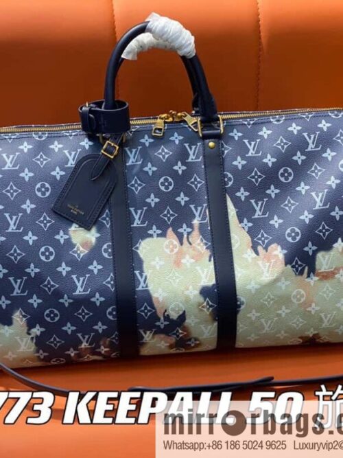 [Boutique‑grade] M23773 blue flame, men\'s bag pillow bag series KEEPALL 50 travel bag