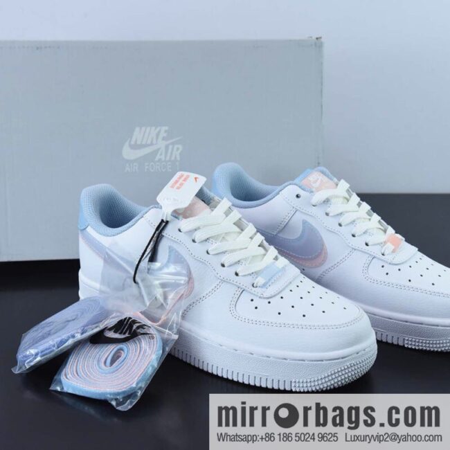 Nike Air Force1 Low White pink blue \"3D glasses red blue pink\" New Air Force One low-top casual board shoes, item number: CW1574-100