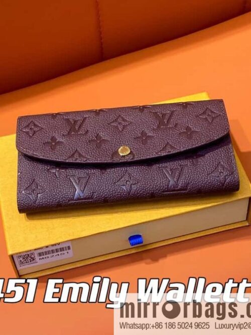 [Premium‑quality] M82451 fuchsia, full leather flip wallet series Emily Wallett wallet