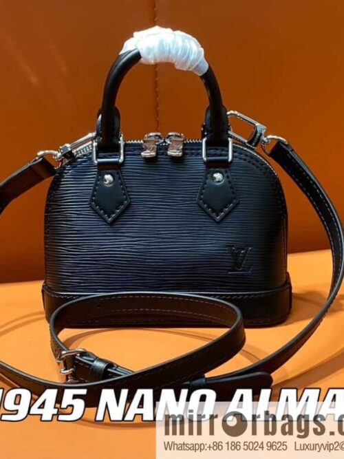 [Premium‑quality] M81945 black epi shell bag series NANO ALMA handbag M82411 Nano Alma handbag