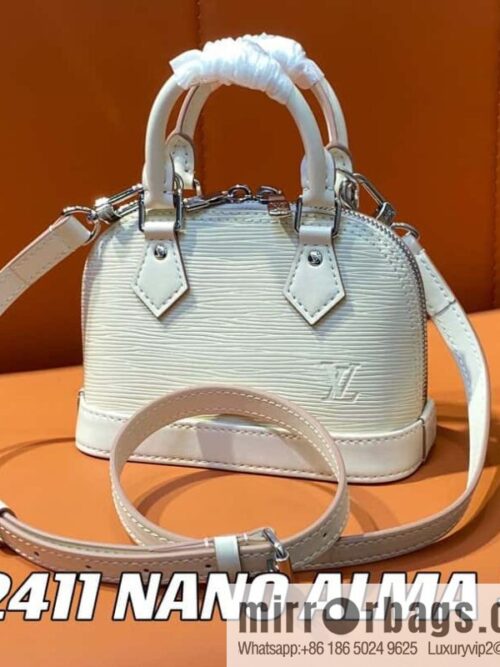 [Boutique‑grade] M81945 beige epi shell bag series NANO ALMA handbag M82411 Nano Alma handbag