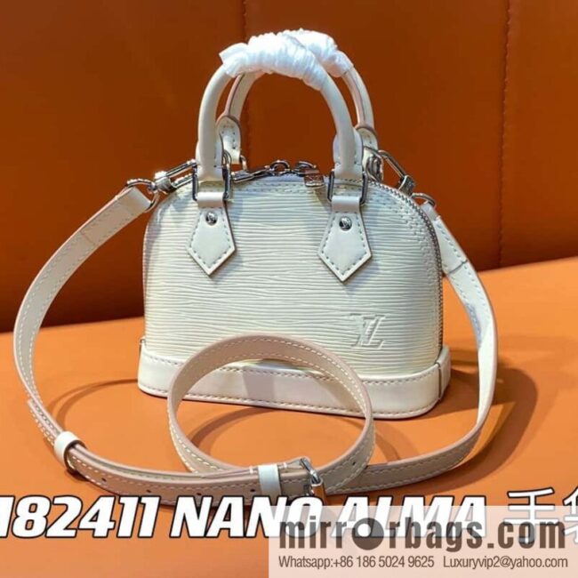 [Boutique‑grade] M81945 beige epi shell bag series NANO ALMA handbag M82411 Nano Alma handbag