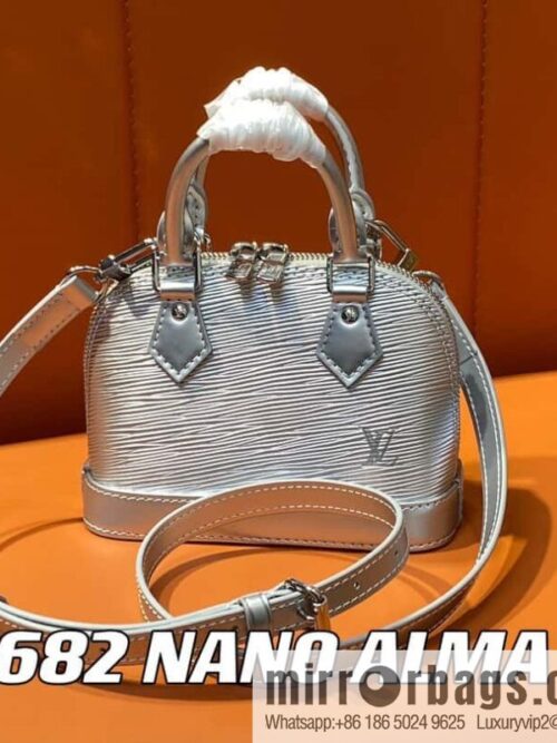 [Premium‑quality] M81945 silver epi shell bag series NANO ALMA handbag M82682 M82411 Nano Alma handbag