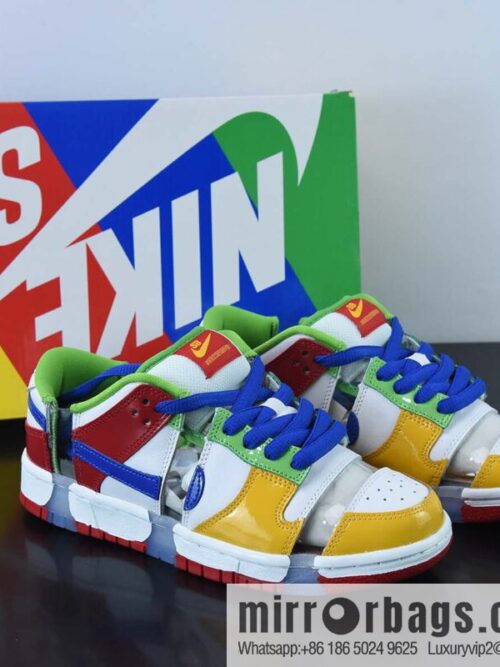 IMG_3173-800x800k5f1hyf0jnh51631_20250718225925.jpg eBay x SB Dunk red, white, yellow and green cut-off color cut-out patchwork low-top casual board shoes, item number: FD8777-100