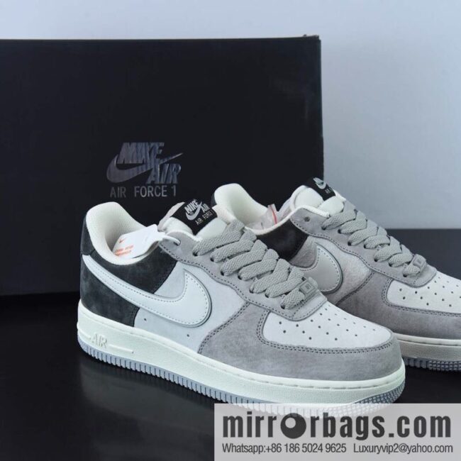 Nk Air Force 1 \'07 Low white gray patchwork suede color scheme DW0831-896