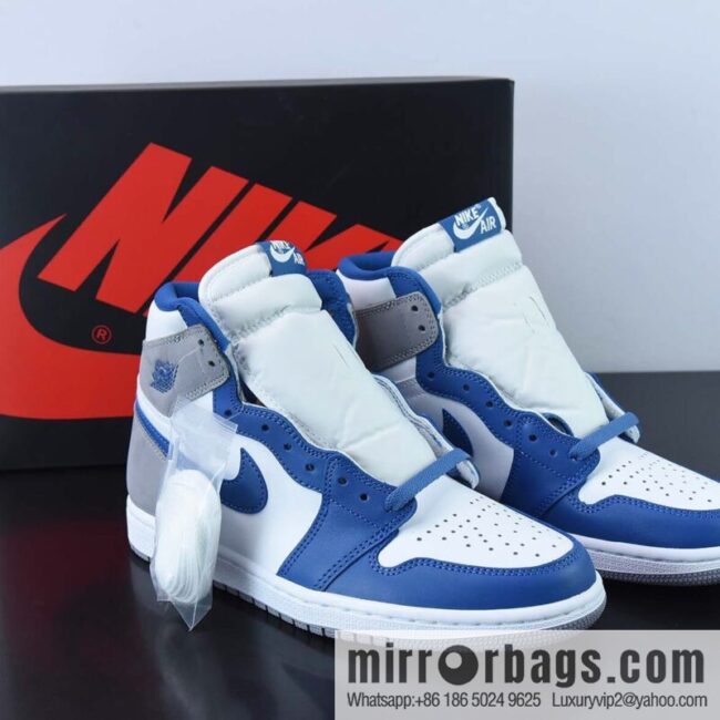 Air Jordan1 AJ1 Jordan 1st generation high-top basketball shoes/real blue, white blue gray 35th anniversary edition, item number: FD1437-410