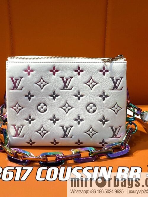[Premium‑quality] M23617 white silk screen, full leather chain bag series COUSSIN BB handbag