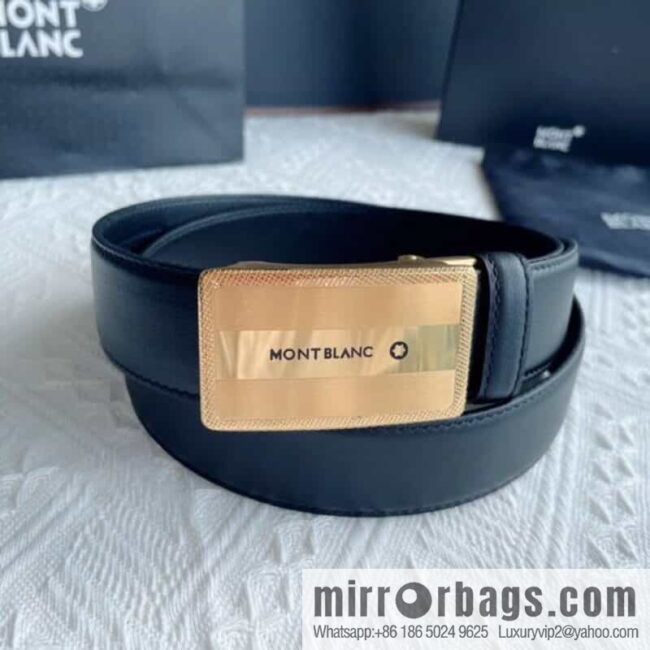 MONTBLANC Montblanc, White Hexagonal Star Capsule Metal Automatic Buckle Men\'s Automatic Belt