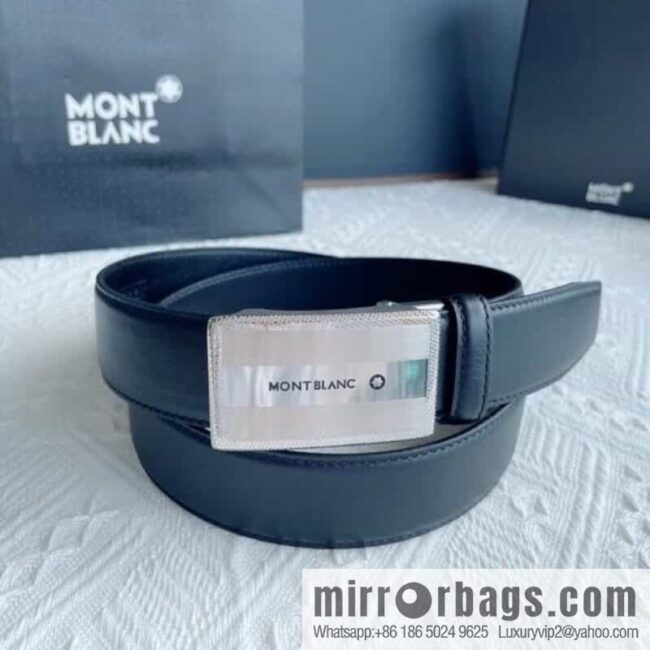 MONTBLANC Montblanc, White Hexagonal Star Capsule Metal Automatic Buckle Men\'s Automatic Belt