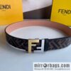 FENDI Fendi Men\'s FF Micro Standard Exquisite Craft Metal Buckle, First Layer Cowhide Belt 4.0cm