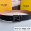 FENDI Fendi Men\'s FF Micro Standard Exquisite Craft Metal Buckle, First Layer Cowhide Belt 4.0cm