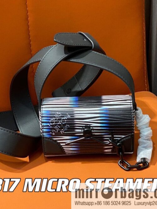 [Boutique‑grade] M82817 night chessboard plaid full leather epi mini men\'s bag MICRO STEAMER handbag 2024 spring and summer series