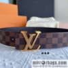 LOUIS VUITTON Classic brown checkerboard/black checkerboard/presbyopia 40mm belt