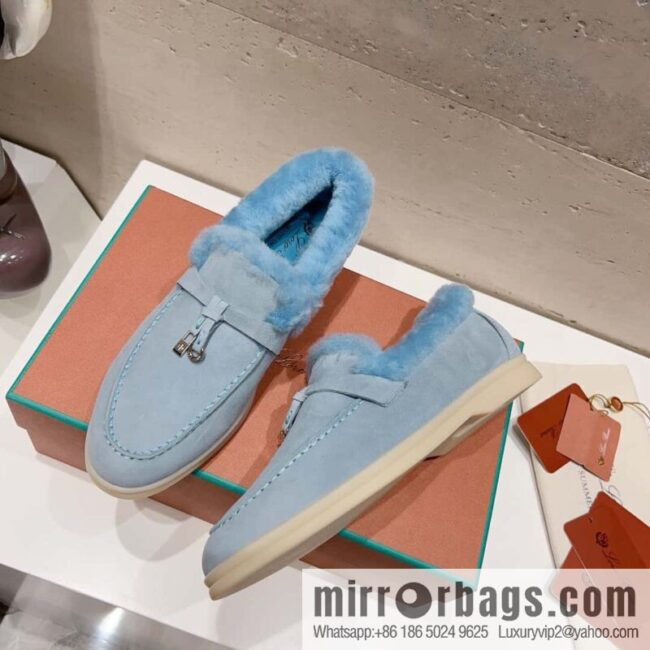 🐰🐰Loro Pian * Classic popular LP top version, British tassel flat-bottomed fluffy loafers