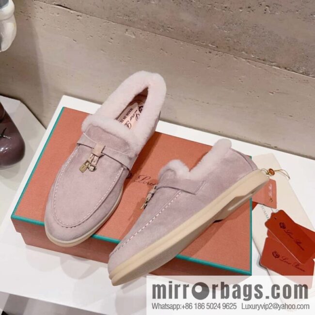 🐰🐰Loro Pian * Classic popular LP top version, British tassel flat-bottomed fluffy loafers