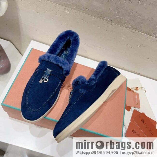 🐰🐰Loro Pian * Classic popular LP top version, British tassel flat-bottomed fluffy loafers