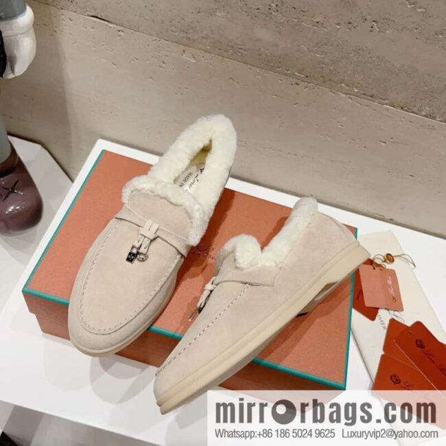 🐰🐰Loro Pian * Classic popular LP top version, British tassel flat-bottomed fluffy loafers