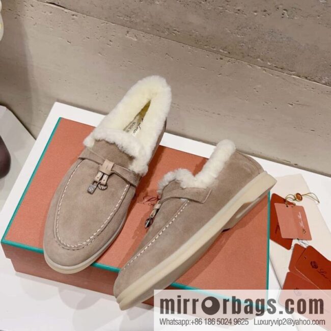 🐰🐰Loro Pian * Classic popular LP top version, British tassel flat-bottomed fluffy loafers