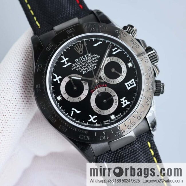 All-black steel Daytona ultra-thin upgraded 12.3mm Daytona Velcro convenient strap style 7750 ultra-thin movement mechanical watch