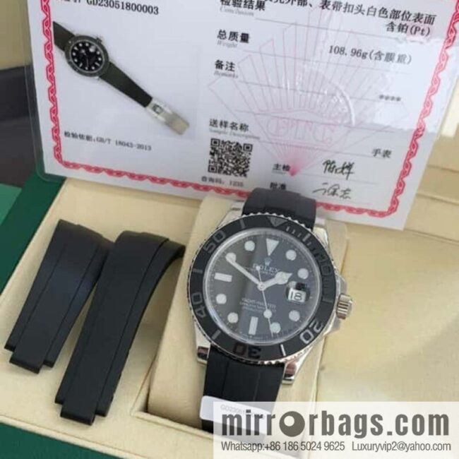 New Yacht Platinum Gold Edition Swiss Original ETA-2824 Movement Watch