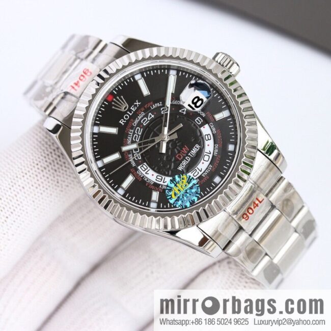 H8 new Yin Yang Rolex Sky-Dweller Skywalker longitudinal bezel with Rolex Ring Command triangular pit pattern