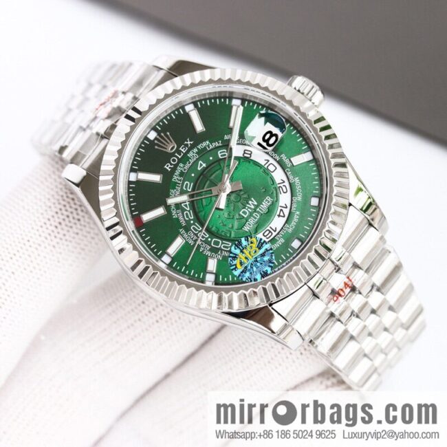 H8 new yin and yang Rolex Sky-Dweller Skywalker longitudinal bezel with Rolex Ring Command triangular pit pattern five-strand chain