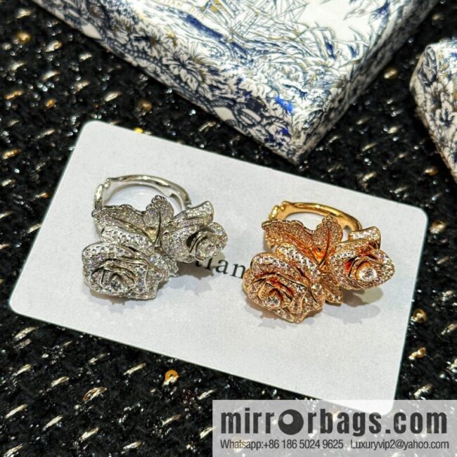 New ☑️ Dior full diamond double rose ring