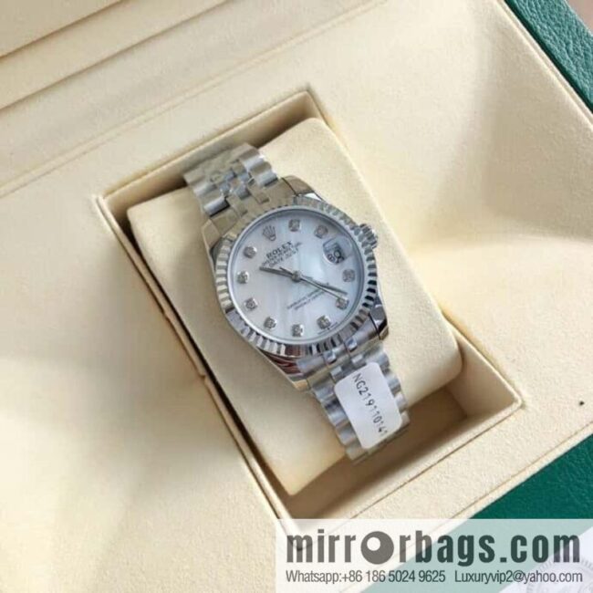 ROLEX-Rolex Diary Women\'s Natural Diamond Watch with Swiss ETA-2671 Movement