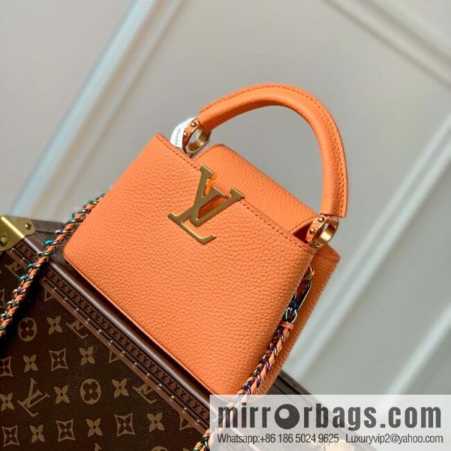 M22055 Coral orange mini Capucines Mini handbag