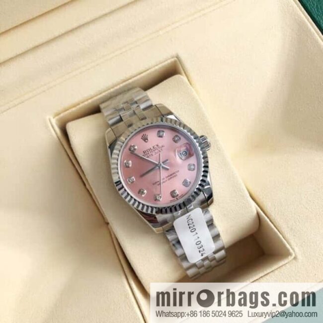 ROLEX-Rolex Diary Women\'s Natural Diamond Watch with Swiss ETA-2671 Movement